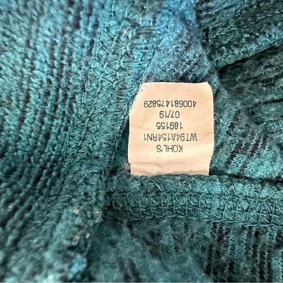 Tek Gear teal heather fleece turtleneck pullover athletic top size L - Picture 5 of 8